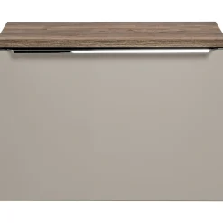 Garnero Arredamenti Mobile bagno sospeso 60cm 1 cassettone e 1 cassetto attrezzato grigio quercia Serif Outlet