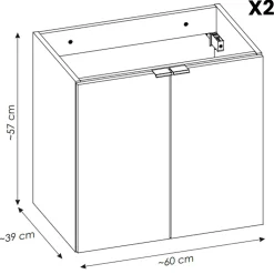 Garnero Arredamenti Mobile bagno sospeso 140cm 4 ante con colonna rovere Rovery Online