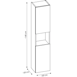 Garnero Arredamenti Mobile bagno sospeso 140cm 4 ante con colonna rovere Rovery Online