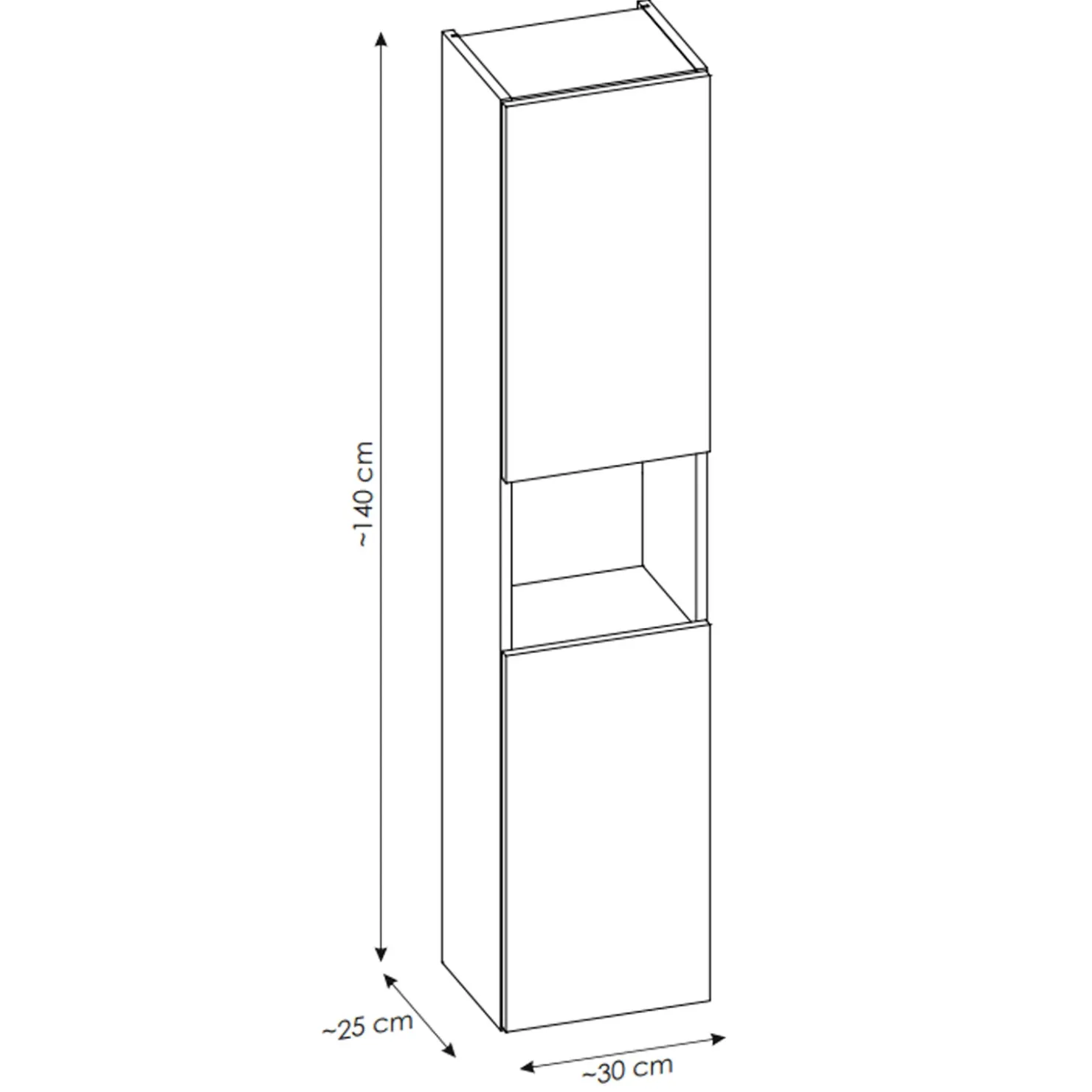 Garnero Arredamenti Mobile bagno sospeso 140cm 4 ante con colonna rovere Rovery Online