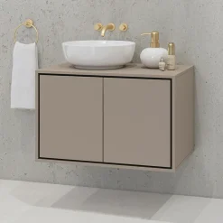 Garnero Arredamenti Mobile bagno sospeso 78cm 2 ante nero Linda Tortora Clearance