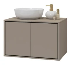 Garnero Arredamenti Mobile bagno sospeso 78cm 2 ante nero Linda Tortora Clearance
