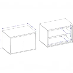 Garnero Arredamenti Mobile bagno sospeso 78cm 2 ante nero Linda Tortora Clearance