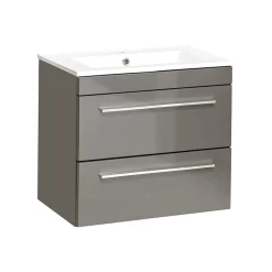Garnero Arredamenti Mobile bagno sospeso 60cm 2 cassetti grigio lucido Zadar New