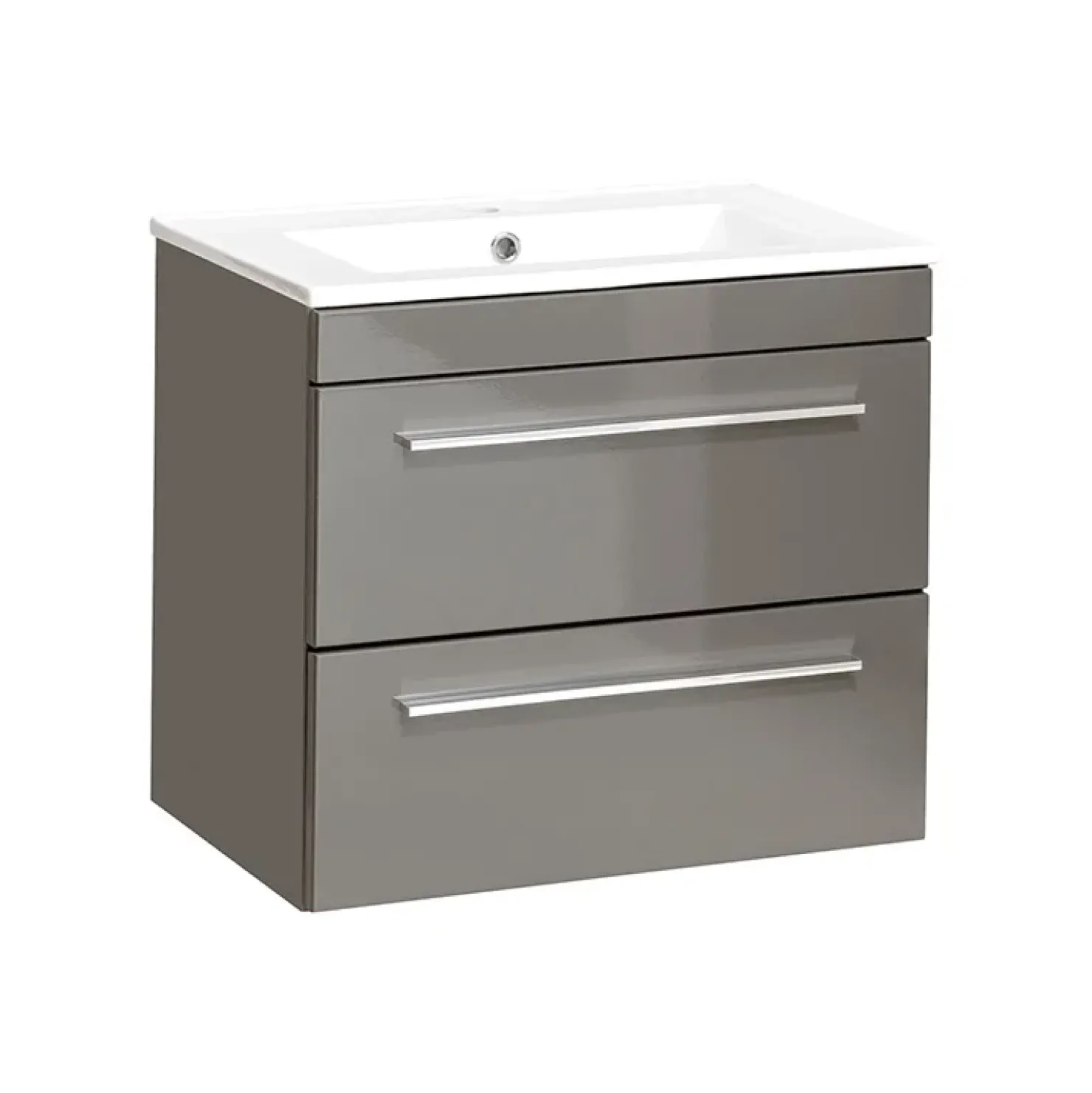 Garnero Arredamenti Mobile bagno sospeso 60cm 2 cassetti grigio lucido Zadar New