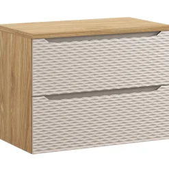 Garnero Arredamenti Mobile bagno sospeso 80cm 2 cassetti beige rovere Swim Beige - Rovere Online