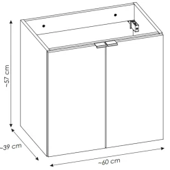 Garnero Arredamenti Mobile bagno sospeso 60cm 2 ante rovere nero Rovery Rovere - Nero Sale