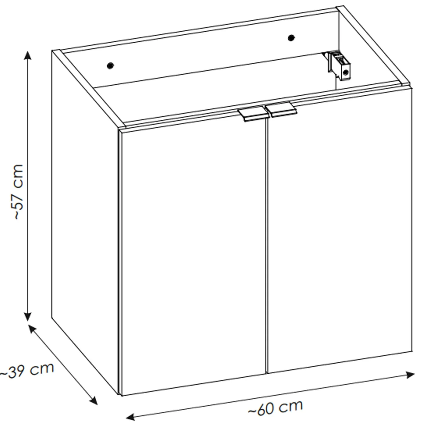 Garnero Arredamenti Mobile bagno sospeso 60cm 2 ante rovere nero Rovery Rovere - Nero Sale