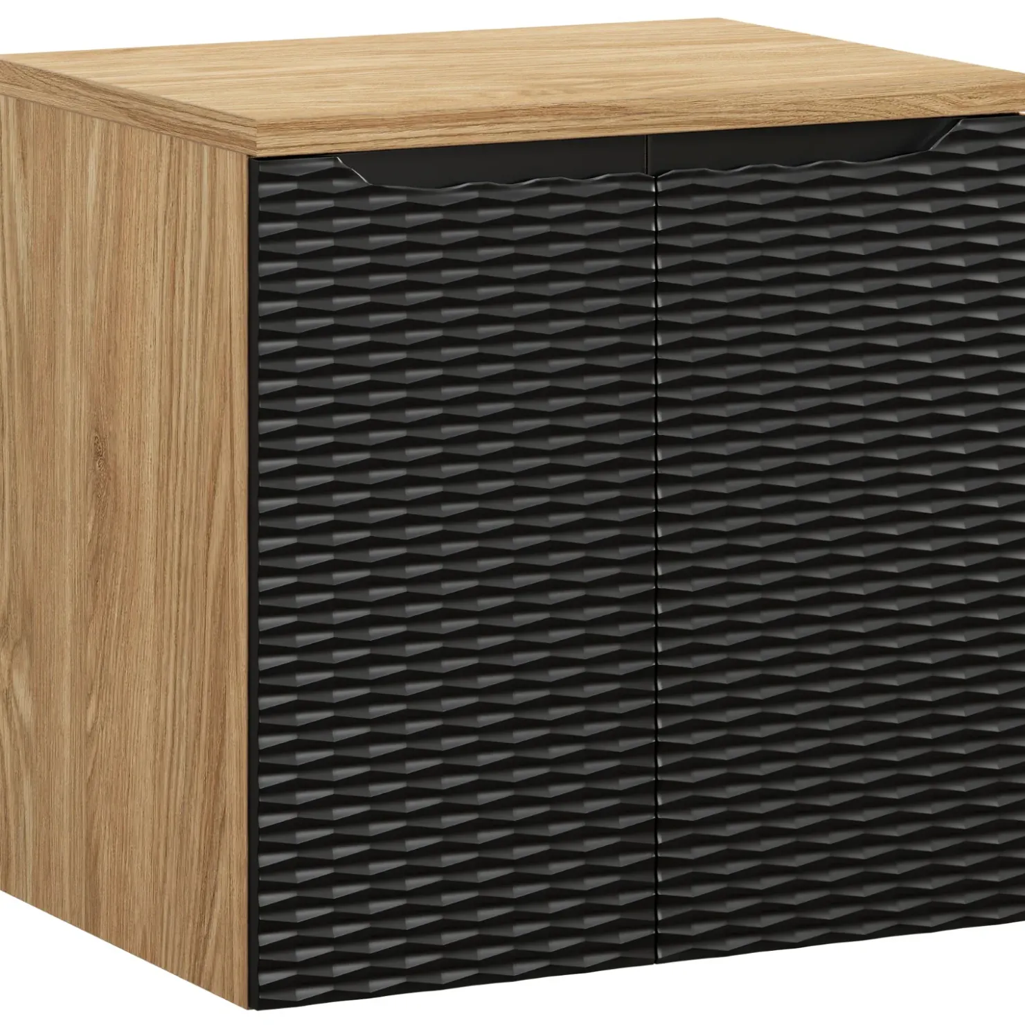 Garnero Arredamenti Mobile bagno sospeso 60cm 2 ante nero rovere Swim Nero - Rovere Online