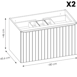 Garnero Arredamenti Mobile bagno sospeso 180cm 2 cassettoni e 2 cassetti attrezzati cannettato blu Deep Discount