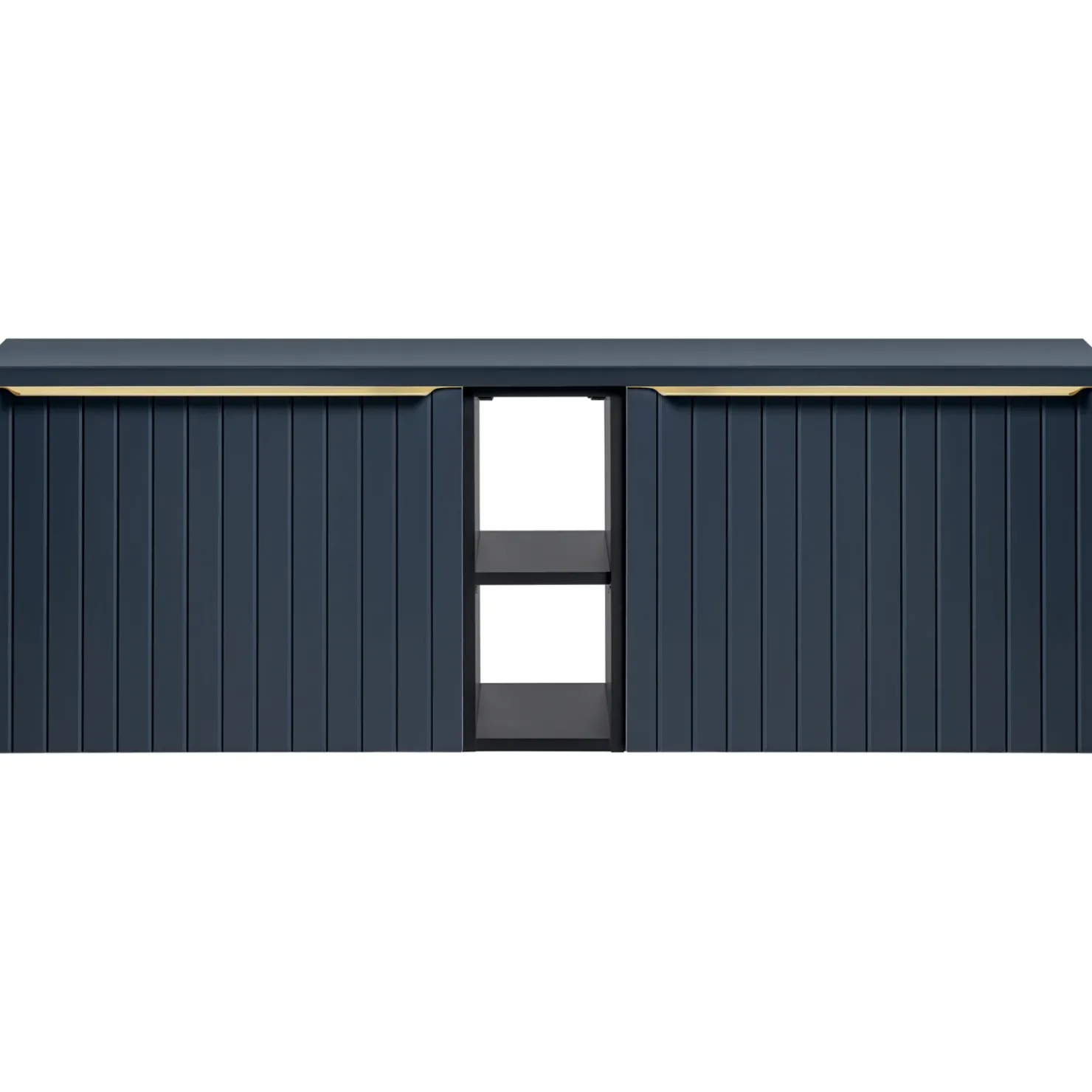 Garnero Arredamenti Mobile bagno sospeso 180cm 2 cassettoni e 2 cassetti attrezzati cannettato blu Deep Discount