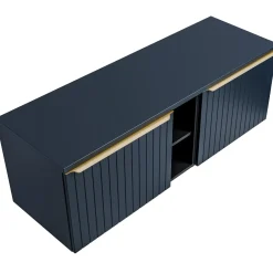 Garnero Arredamenti Mobile bagno sospeso 180cm 2 cassettoni e 2 cassetti attrezzati cannettato blu Deep Discount