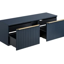 Garnero Arredamenti Mobile bagno sospeso 180cm 2 cassettoni e 2 cassetti attrezzati cannettato blu Deep Discount