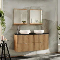 Garnero Arredamenti Mobile bagno sospeso 120cm 4 cassetti rovere nero Rovery Rovere - Nero Hot