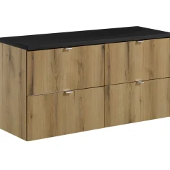Garnero Arredamenti Mobile bagno sospeso 120cm 4 cassetti rovere nero Rovery Rovere - Nero Hot