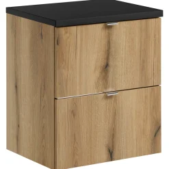 Garnero Arredamenti Mobile bagno sospeso 50cm 2 cassetti rovere nero Rovery Rovere - Nero Online