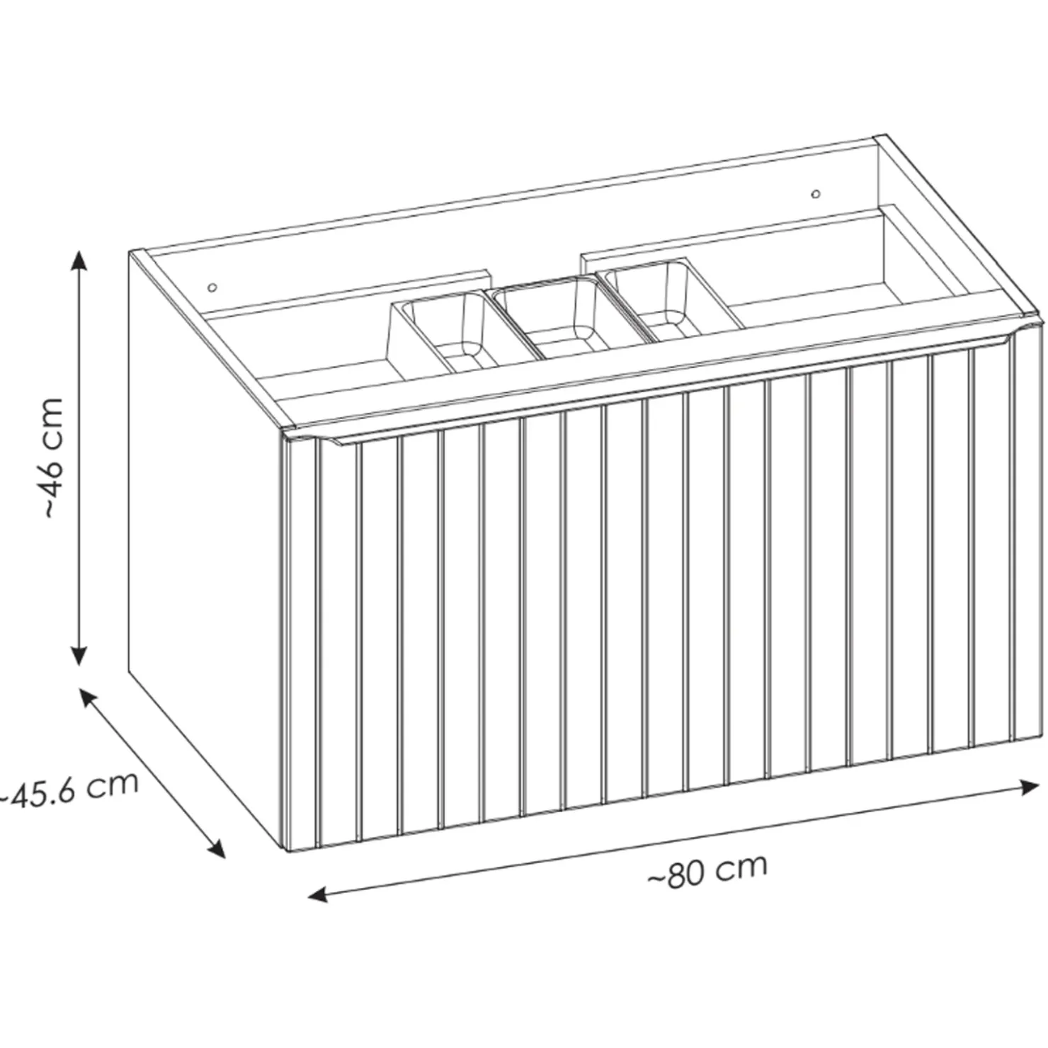 Garnero Arredamenti Mobile bagno sospeso 80cm 1 cassettone e 1 cassetto attrezzato cannettato blu Deep Sale