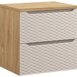 Garnero Arredamenti Mobile bagno sospeso 60cm 2 cassetti beige rovere Swim Beige - Rovere New