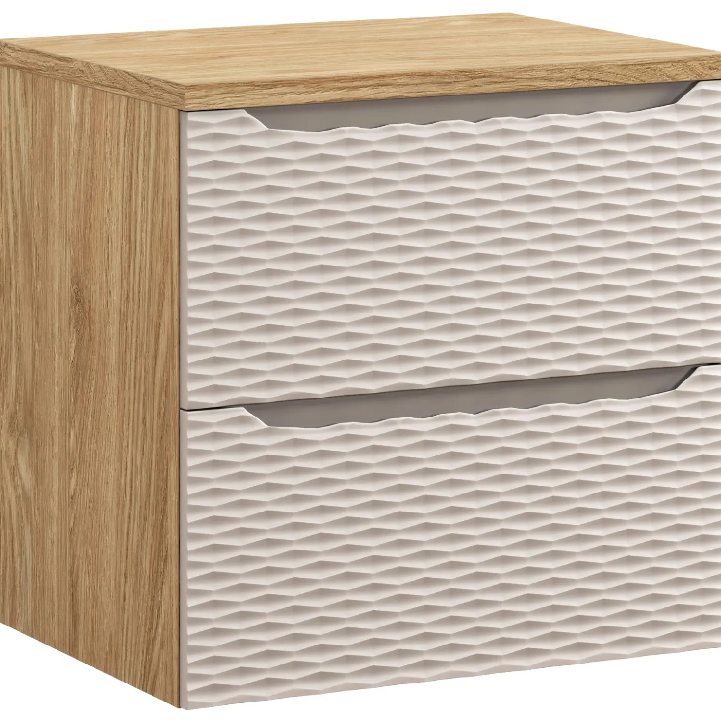 Garnero Arredamenti Mobile bagno sospeso 60cm 2 cassetti beige rovere Swim Beige - Rovere New