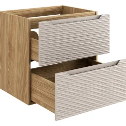 Garnero Arredamenti Mobile bagno sospeso 60cm 2 cassetti beige rovere Swim Beige - Rovere New