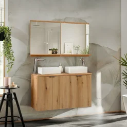 Garnero Arredamenti Mobile bagno sospeso 100cm 4 ante Rovery Rovere Hot