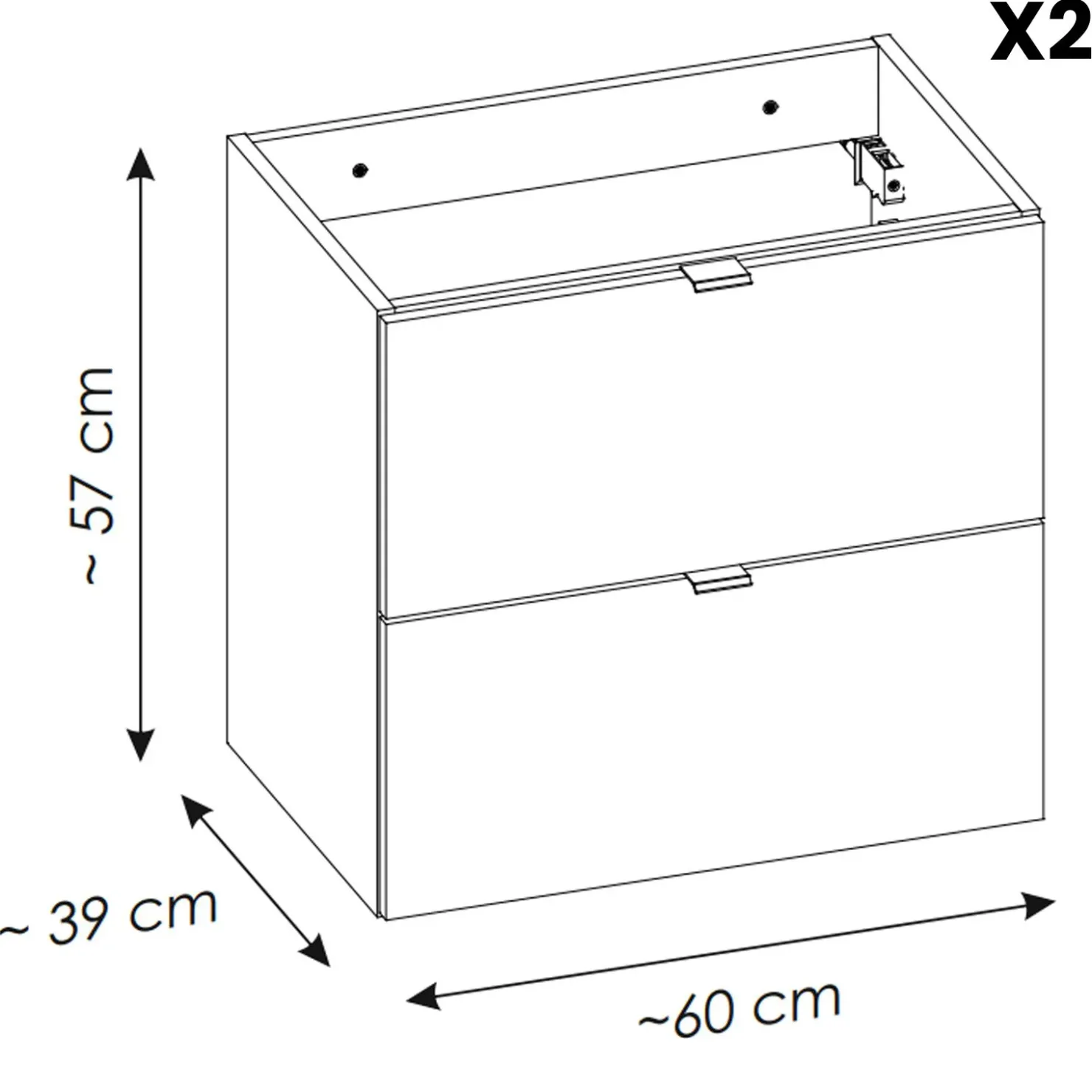 Garnero Arredamenti Mobile bagno sospeso 120cm 4 cassetti Rovery Rovere Sale