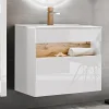 Garnero Arredamenti Mobile bagno sospeso 80cm bianco rovere Jachal Hot
