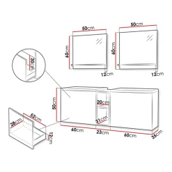 Garnero Arredamenti Mobile bagno sospeso 143cm con doppio lavabo e specchio serigrafato bianco Baden 6 Bianco Lucido Outlet