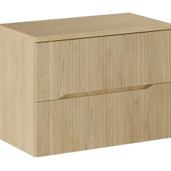 Garnero Arredamenti Mobile bagno sospeso 80cm cannettato 2 cassetti rovere Pretty Clearance