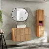 Garnero Arredamenti Mobile bagno sospeso 80cm con colonna rovere Rovery New