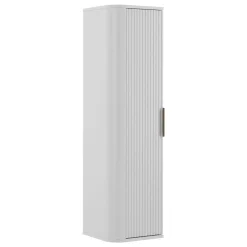 Garnero Arredamenti Mobile bagno sospeso 90cm con lavabo, colonna e pensile cannettato bianco Lusso New