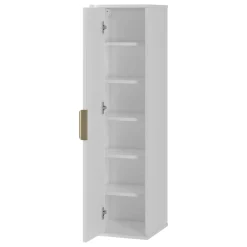 Garnero Arredamenti Mobile bagno sospeso 90cm con lavabo, colonna e pensile cannettato bianco Lusso New