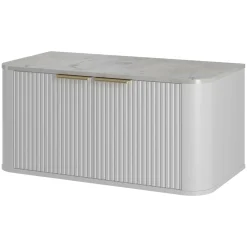 Garnero Arredamenti Mobile bagno sospeso 90cm con lavabo, colonna e pensile cannettato bianco Lusso New