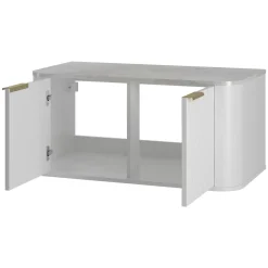 Garnero Arredamenti Mobile bagno sospeso 90cm con lavabo, colonna e pensile cannettato bianco Lusso New