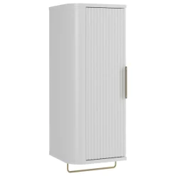 Garnero Arredamenti Mobile bagno sospeso 90cm con lavabo, colonna e pensile cannettato bianco Lusso New