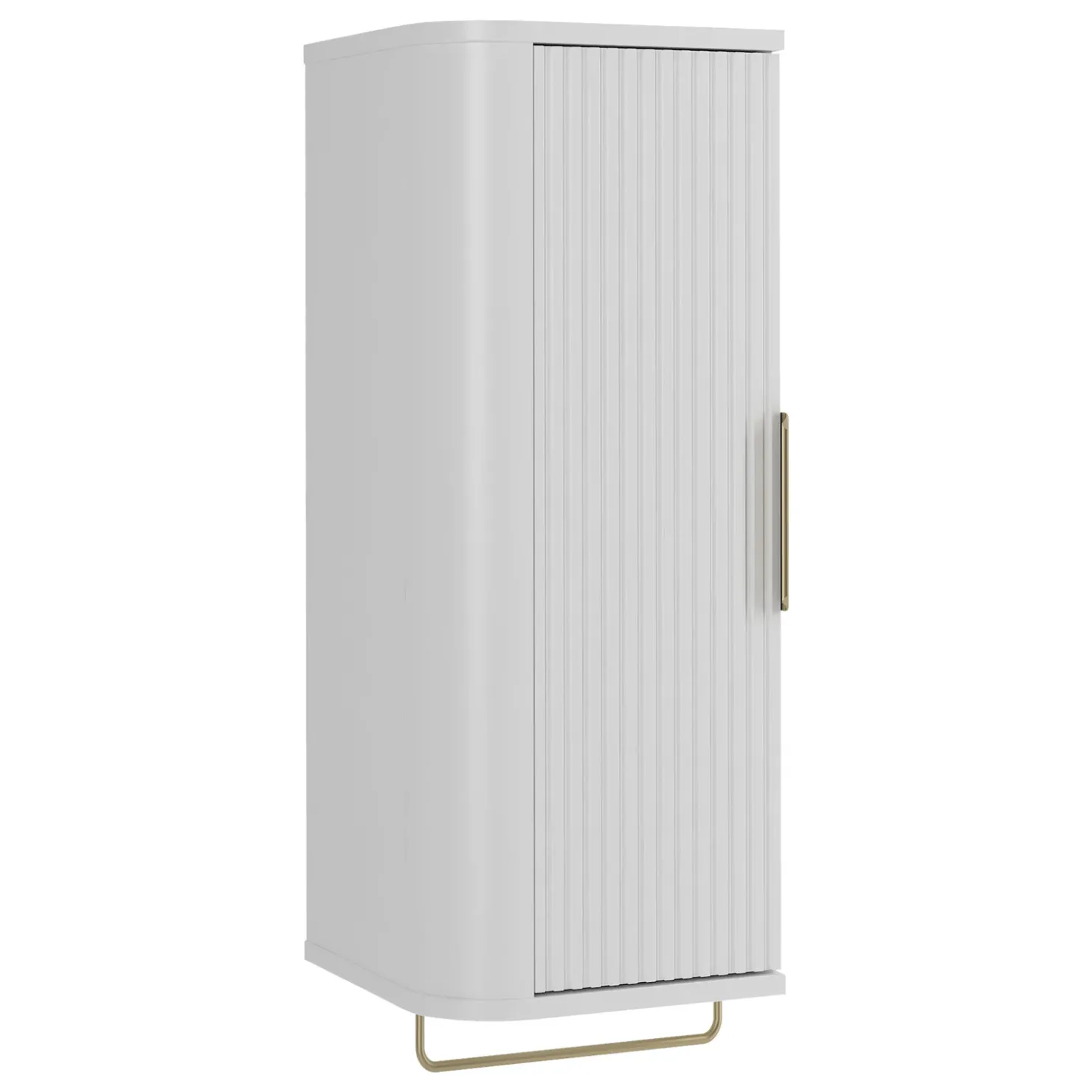 Garnero Arredamenti Mobile bagno sospeso 90cm con lavabo, colonna e pensile cannettato bianco Lusso New