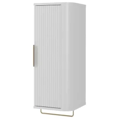 Garnero Arredamenti Mobile bagno sospeso 90cm con lavabo, colonna e pensile cannettato bianco Lusso New