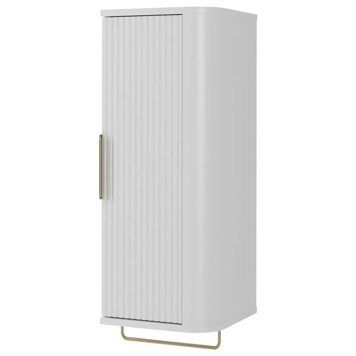 Garnero Arredamenti Mobile bagno sospeso 90cm con lavabo, colonna e pensile cannettato bianco Lusso New