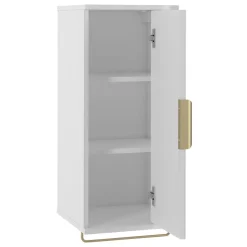 Garnero Arredamenti Mobile bagno sospeso 90cm con lavabo, colonna e pensile cannettato bianco Lusso New