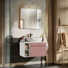 Garnero Arredamenti Mobile bagno sospeso 80cm cannettato 1 cassettone e vani rosa Autentic New