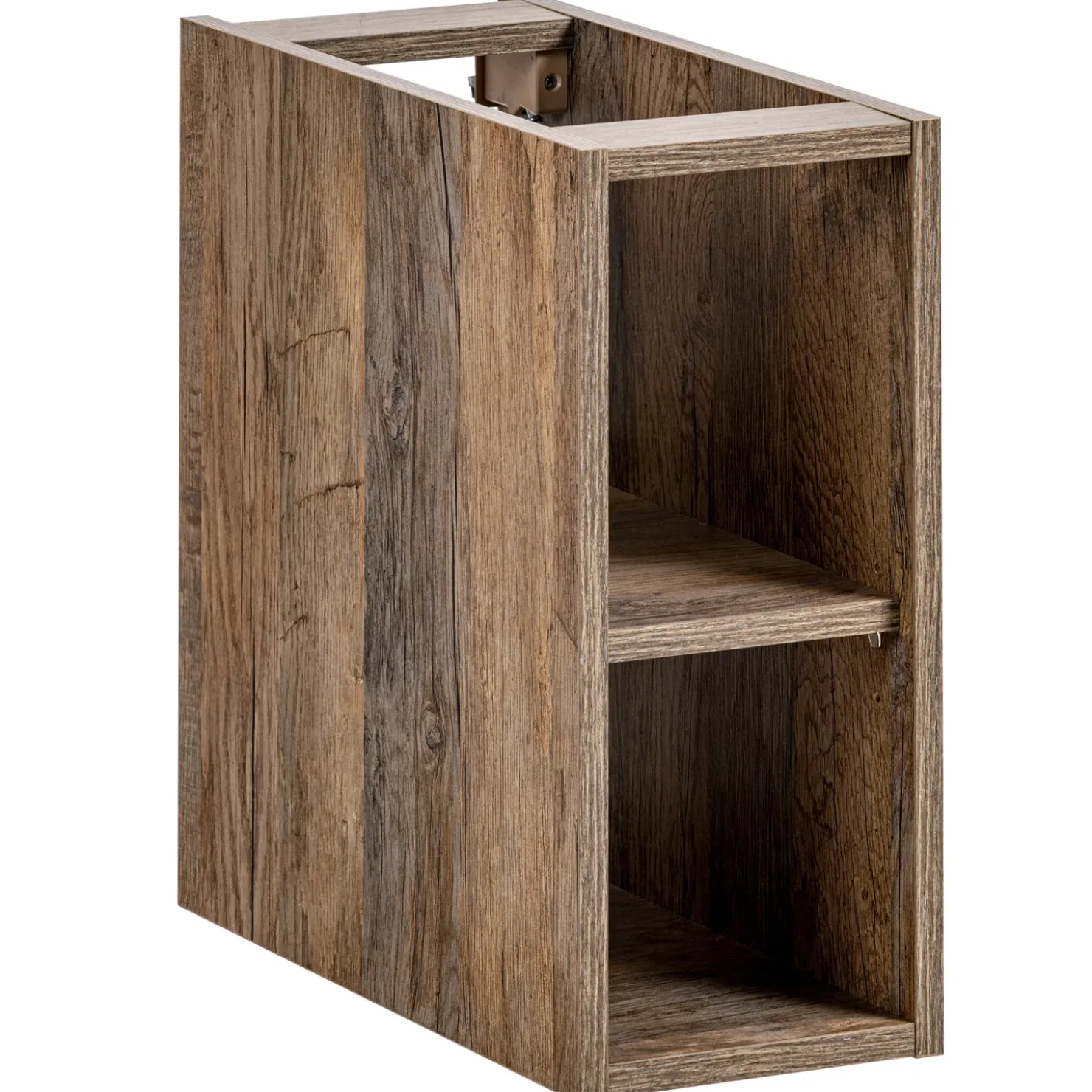 Garnero Arredamenti Mobile bagno sospeso 60cm con lavabo, mobile specchio, colonna e vani grigio quercia Serif Best