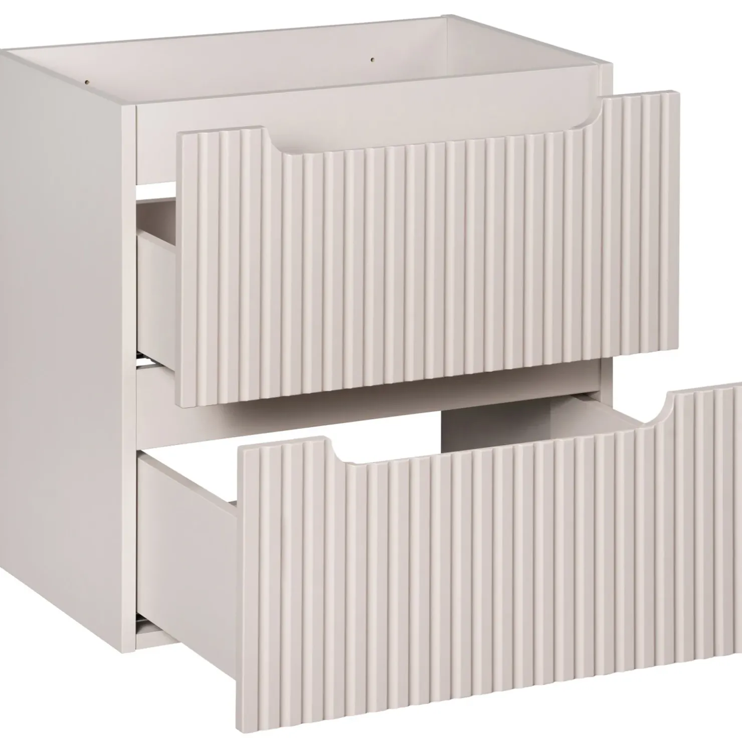 Garnero Arredamenti Mobile bagno sospeso 140cm cannettato 4 cassetti beige rovere Cleany Beige - Rovere Hot