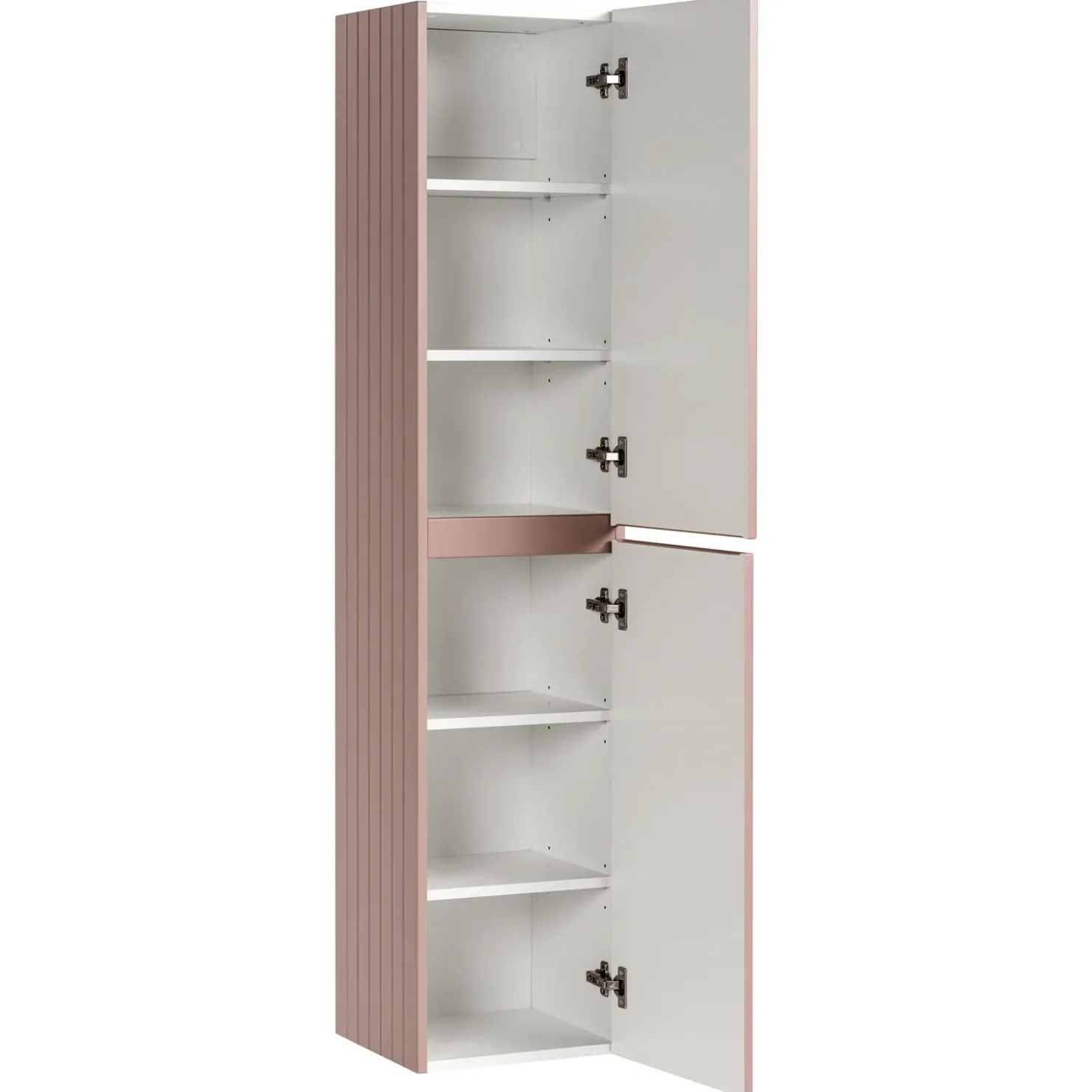 Garnero Arredamenti Mobile bagno sospeso 60cm cannettato con lavabo, colonna e specchio Autentic Rosa Hot