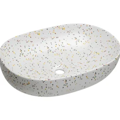 Garnero Arredamenti Mobile bagno sospeso 60cm cannettato con lavabo, colonna e specchio Autentic Rosa Hot