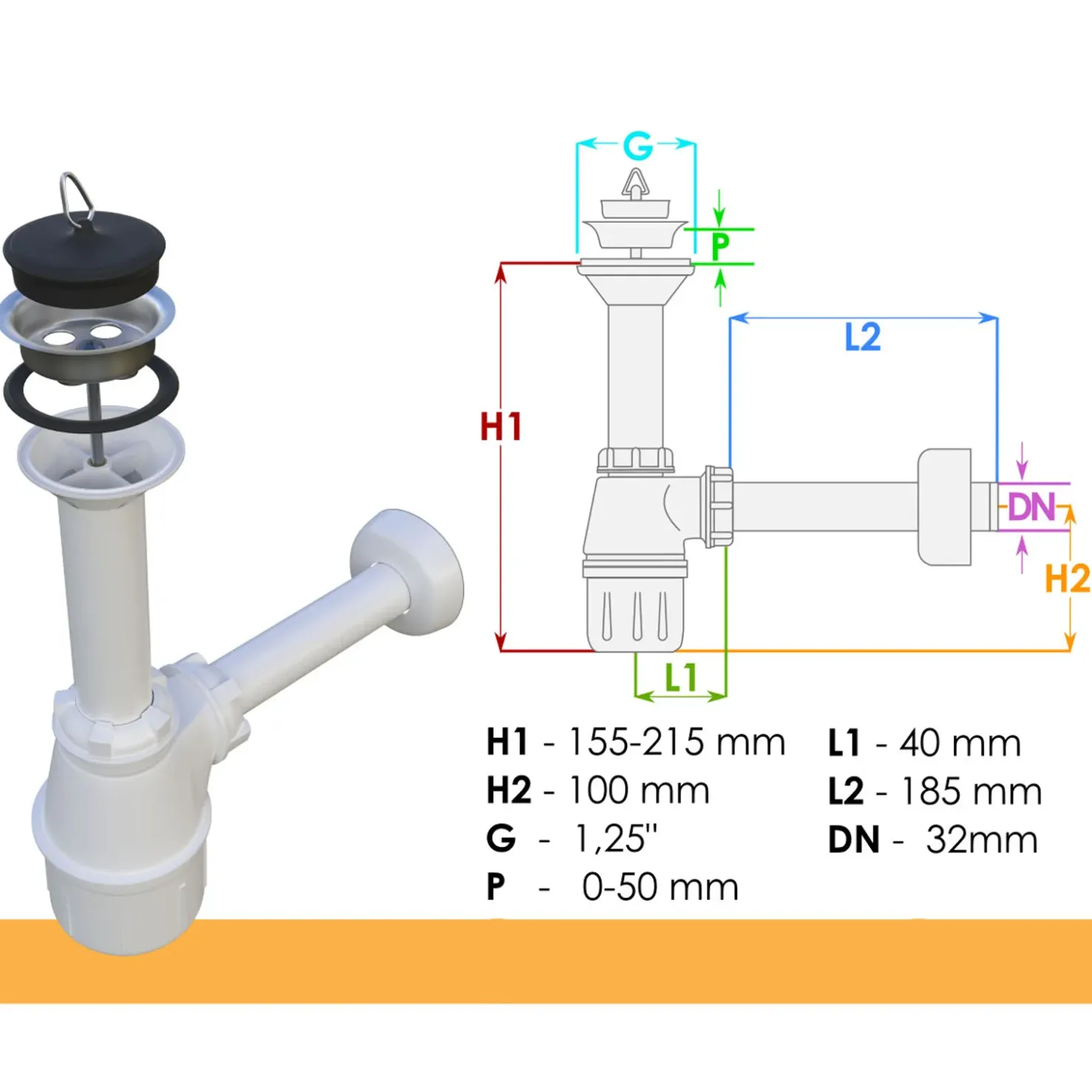 Garnero Arredamenti Mobile bagno sospeso 60cm con lavabo, specchio e 2 colonne Luz Rovere Grigio Hot