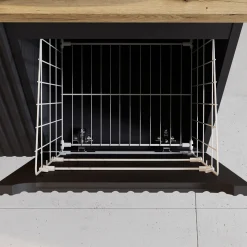 Garnero Arredamenti Mobile bagno sospeso 100cm cannettato con portabiancheria nero rovere Cleany