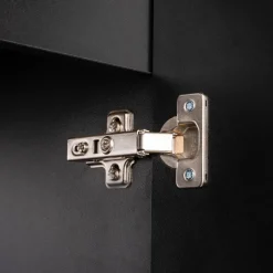 Garnero Arredamenti Mobile bagno sospeso 100cm cannettato con portabiancheria nero rovere Cleany