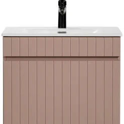 Garnero Arredamenti Mobile bagno sospeso 60cm cannettato con lavabo 1 cassettone Autentic Rosa Sale