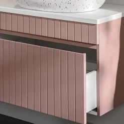 Garnero Arredamenti Mobile bagno sospeso 60cm cannettato con lavabo 1 cassettone Autentic Rosa Sale