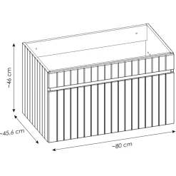 Garnero Arredamenti Mobile bagno sospeso 80cm cannettato con lavabo 1 cassettone Autentic Rosa New